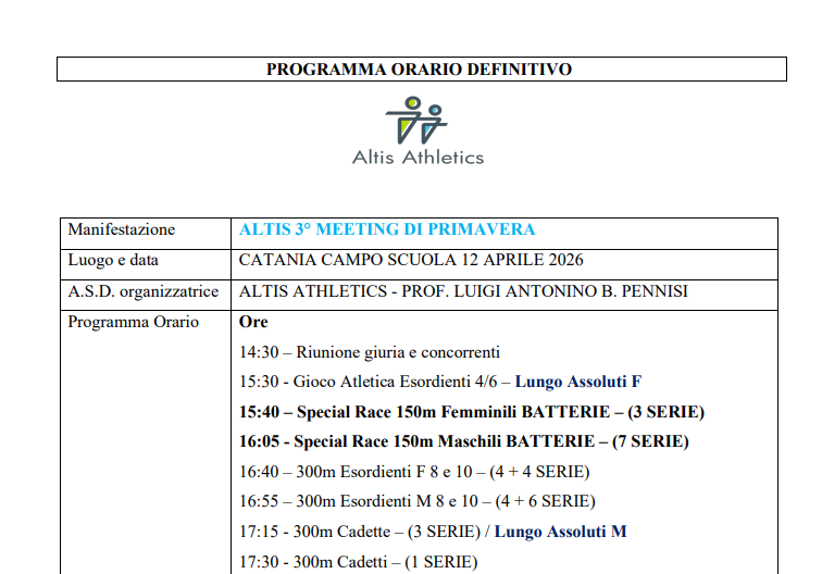 Programma Orario Definitivo